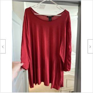 Cable & Gauge Scoop Neck Top - Red - 2x - NWOT